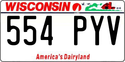 WI license plate 554PYV