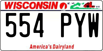 WI license plate 554PYW