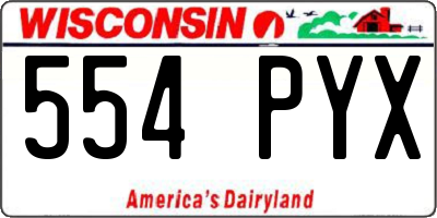 WI license plate 554PYX