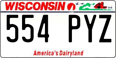 WI license plate 554PYZ