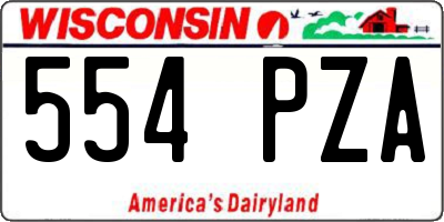 WI license plate 554PZA