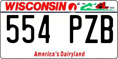 WI license plate 554PZB