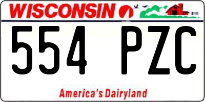 WI license plate 554PZC