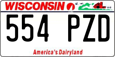WI license plate 554PZD
