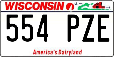 WI license plate 554PZE
