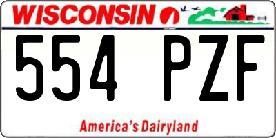 WI license plate 554PZF