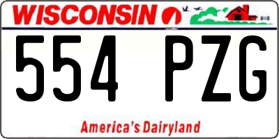 WI license plate 554PZG