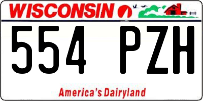 WI license plate 554PZH