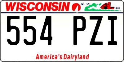 WI license plate 554PZI