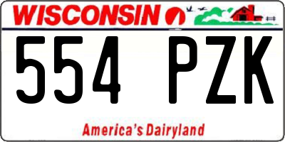WI license plate 554PZK