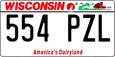 WI license plate 554PZL