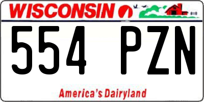 WI license plate 554PZN