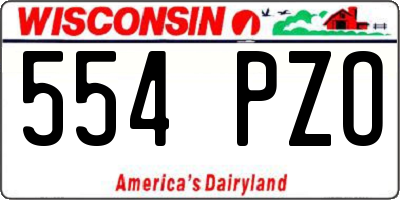 WI license plate 554PZO