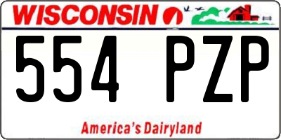 WI license plate 554PZP