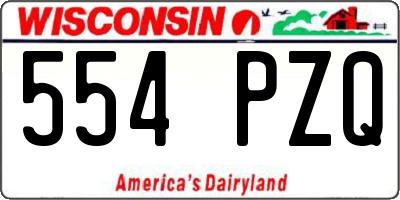 WI license plate 554PZQ