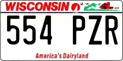 WI license plate 554PZR