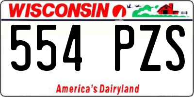 WI license plate 554PZS