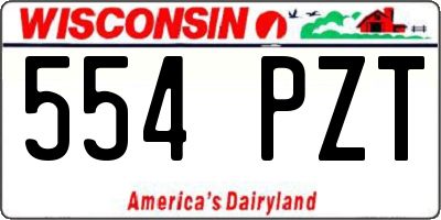 WI license plate 554PZT