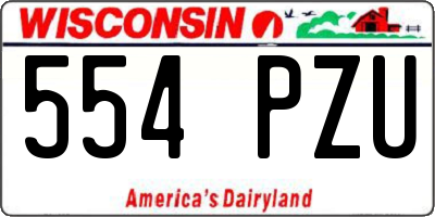 WI license plate 554PZU