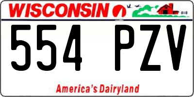 WI license plate 554PZV