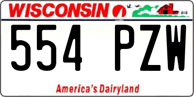 WI license plate 554PZW