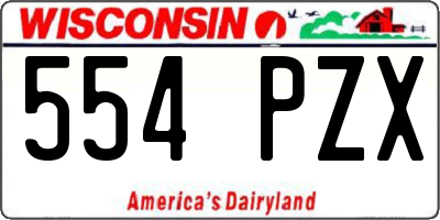 WI license plate 554PZX
