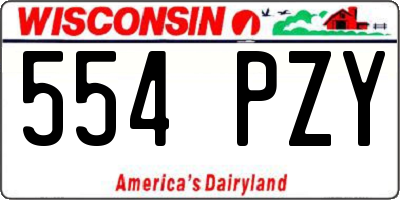 WI license plate 554PZY