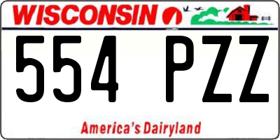 WI license plate 554PZZ
