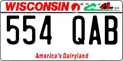 WI license plate 554QAB
