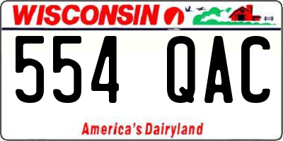 WI license plate 554QAC