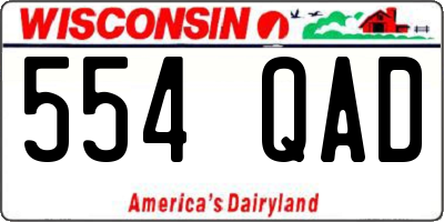 WI license plate 554QAD