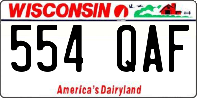 WI license plate 554QAF