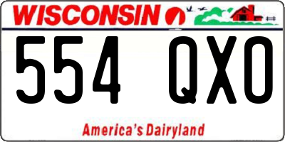 WI license plate 554QXO