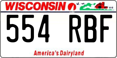WI license plate 554RBF