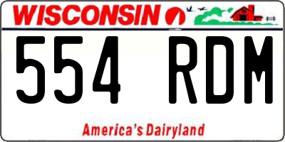 WI license plate 554RDM