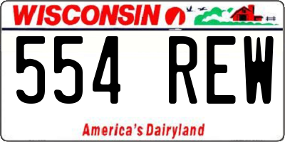 WI license plate 554REW