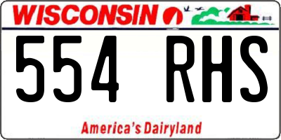 WI license plate 554RHS