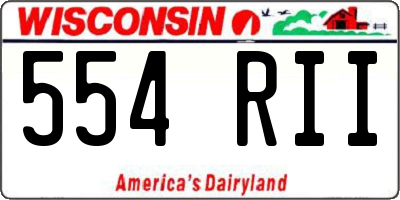 WI license plate 554RII