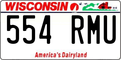 WI license plate 554RMU