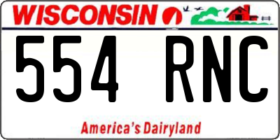 WI license plate 554RNC