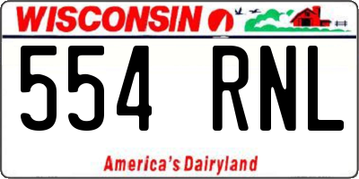 WI license plate 554RNL