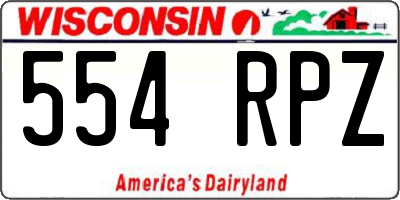 WI license plate 554RPZ