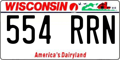 WI license plate 554RRN