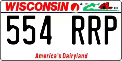 WI license plate 554RRP