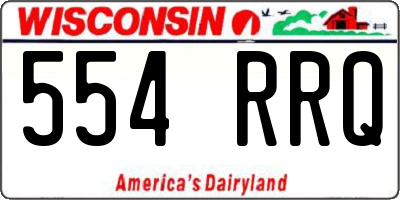 WI license plate 554RRQ
