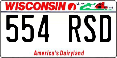 WI license plate 554RSD