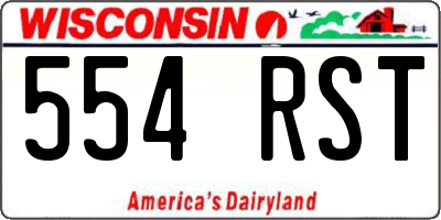 WI license plate 554RST