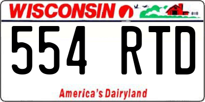 WI license plate 554RTD