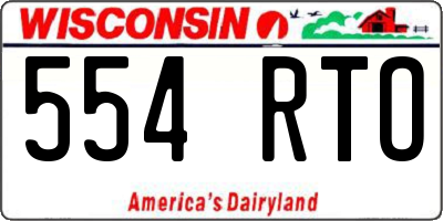 WI license plate 554RTO