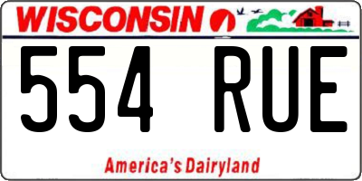 WI license plate 554RUE